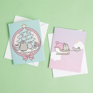 Pusheen Holiday Card Sets - 2 sets of 2 cards each, sealed